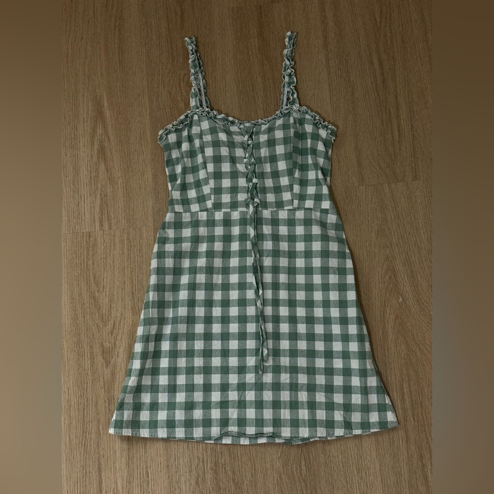 Aeropostale Green and White Checkered Dress